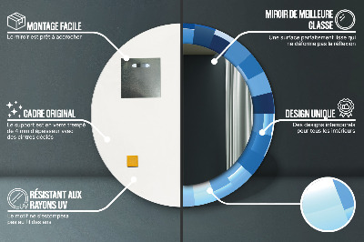 Kulaté dekorativní zrcadlo Modrý abstrakt