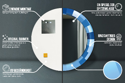 Kulaté dekorativní zrcadlo Modrý abstrakt