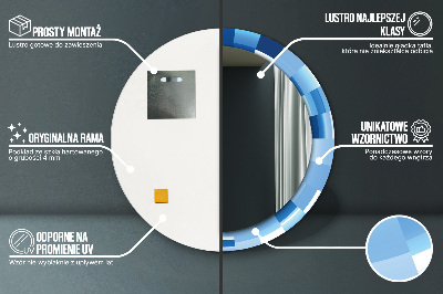 Kulaté dekorativní zrcadlo Modrý abstrakt