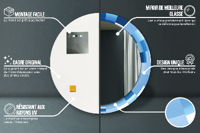 Kulaté dekorativní zrcadlo Modrý abstrakt