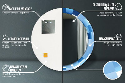 Kulaté dekorativní zrcadlo Modrý abstrakt