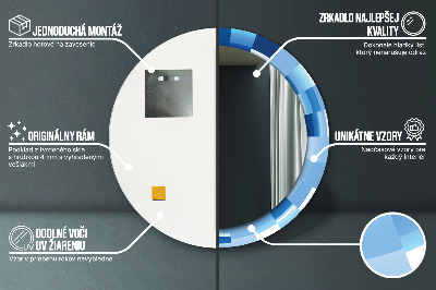 Kulaté dekorativní zrcadlo Modrý abstrakt