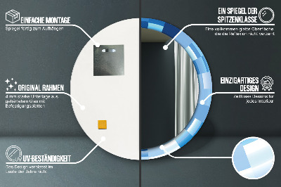 Kulaté dekorativní zrcadlo Modrý abstrakt