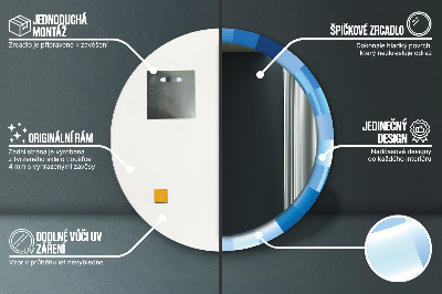 Kulaté dekorativní zrcadlo Modrý abstrakt