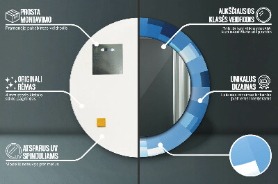 Kulaté dekorativní zrcadlo Modrý abstrakt