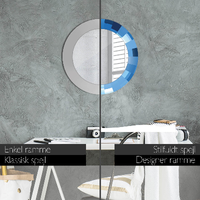 Kulaté dekorativní zrcadlo Modrý abstrakt