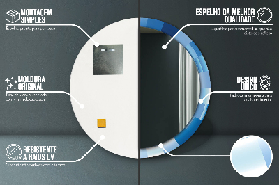 Kulaté dekorativní zrcadlo Modrý abstrakt