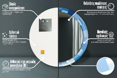 Kulaté dekorativní zrcadlo Modrý abstrakt