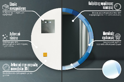 Kulaté dekorativní zrcadlo Modrý abstrakt