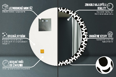 Kulaté dekorativní zrcadlo Černá geometrická ozdoba