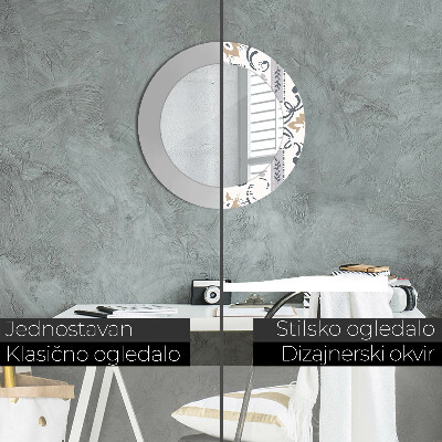 Kulaté dekorativní zrcadlo Retro dlaždice