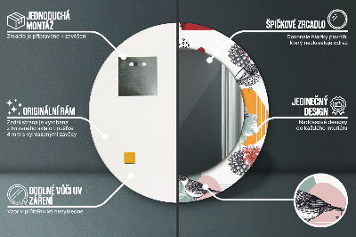 Kulaté dekorativní zrcadlo Abstrakce s ptáky