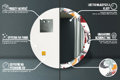 Kulaté dekorativní zrcadlo Abstrakce s ptáky