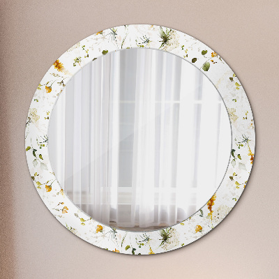 Kulaté dekorativní zrcadlo na zeď Polní květiny
