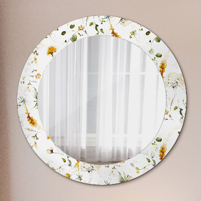 Kulaté dekorativní zrcadlo na zeď Polní květiny