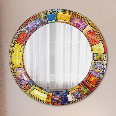 Kulaté zrcadlo s dekorem Barevné okno vitráže
