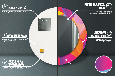 Kulaté dekorativní zrcadlo Geometrické složení