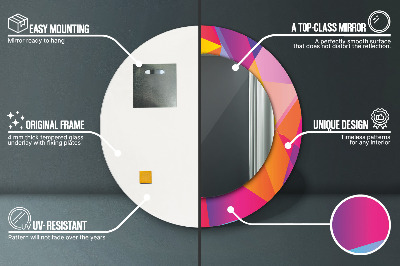 Kulaté dekorativní zrcadlo Geometrické složení