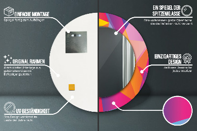 Kulaté dekorativní zrcadlo Geometrické složení