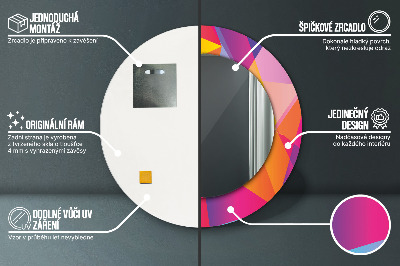 Kulaté dekorativní zrcadlo Geometrické složení