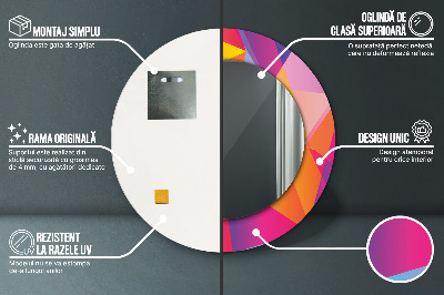 Kulaté dekorativní zrcadlo Geometrické složení