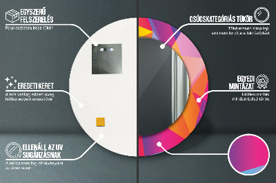 Kulaté dekorativní zrcadlo Geometrické složení