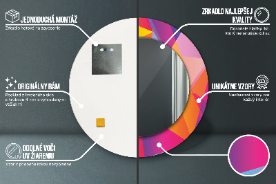 Kulaté dekorativní zrcadlo Geometrické složení