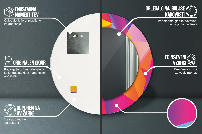 Kulaté dekorativní zrcadlo Geometrické složení