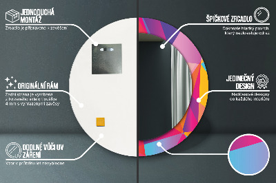 Kulaté dekorativní zrcadlo Geometrické složení