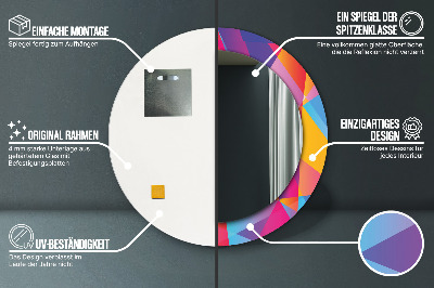 Kulaté dekorativní zrcadlo Geometrické složení