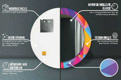 Kulaté dekorativní zrcadlo Geometrické složení