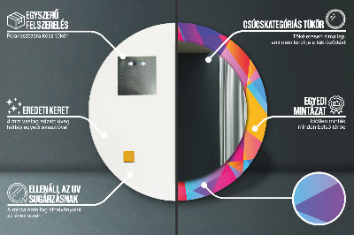 Kulaté dekorativní zrcadlo Geometrické složení