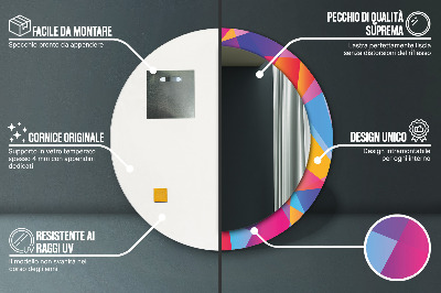 Kulaté dekorativní zrcadlo Geometrické složení