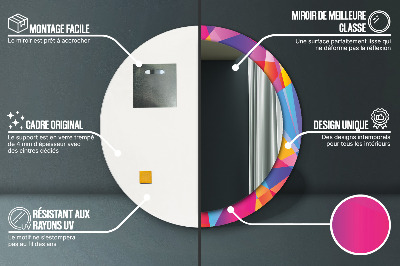 Kulaté dekorativní zrcadlo Geometrické složení