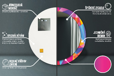 Kulaté dekorativní zrcadlo Geometrické složení