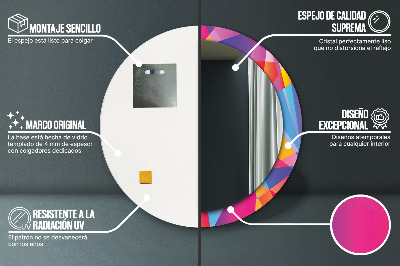 Kulaté dekorativní zrcadlo Geometrické složení