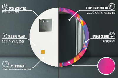 Kulaté dekorativní zrcadlo Geometrické složení