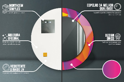 Kulaté dekorativní zrcadlo Geometrické složení