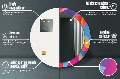 Kulaté dekorativní zrcadlo Geometrické složení