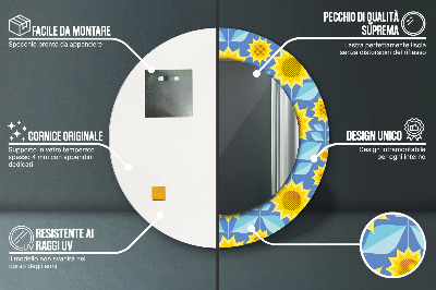 Kulaté dekorativní zrcadlo Geometrické slunečnice