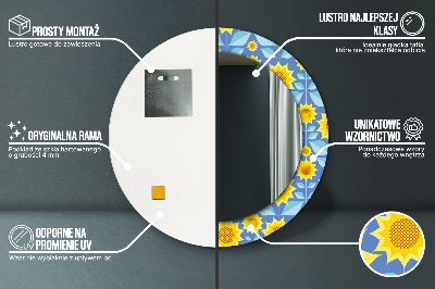 Kulaté dekorativní zrcadlo Geometrické slunečnice