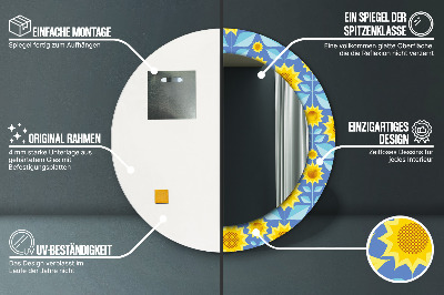 Kulaté dekorativní zrcadlo Geometrické slunečnice