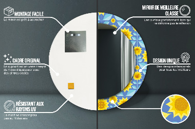 Kulaté dekorativní zrcadlo Geometrické slunečnice