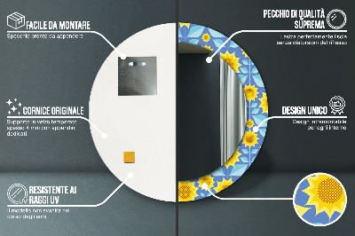 Kulaté dekorativní zrcadlo Geometrické slunečnice