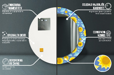 Kulaté dekorativní zrcadlo Geometrické slunečnice