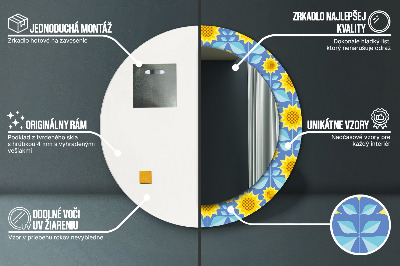 Kulaté dekorativní zrcadlo Geometrické slunečnice