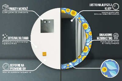 Kulaté dekorativní zrcadlo Geometrické slunečnice