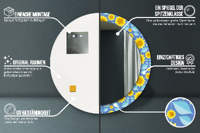 Kulaté dekorativní zrcadlo Geometrické slunečnice