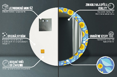 Kulaté dekorativní zrcadlo Geometrické slunečnice