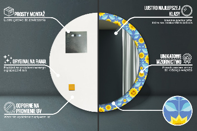 Kulaté dekorativní zrcadlo Geometrické slunečnice